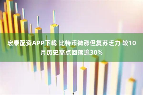 宏泰配资APP下载 比特币微涨但复苏乏力 较10月历史高点回落逾30%
